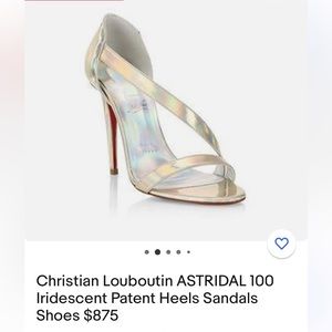 Christian Louboutin ASTRIDAL 100 Iridescent Patent Heels Sandals Shoes $875